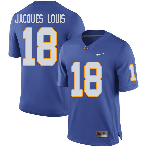 Men #18 Shocky Jacques-Louis Pittsburgh Panthers College Football Jerseys Sale-Royal